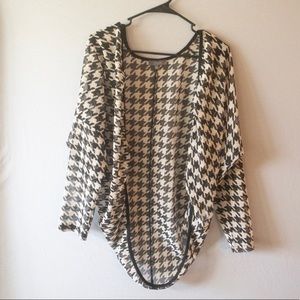 Houndstooth Cardigan open front